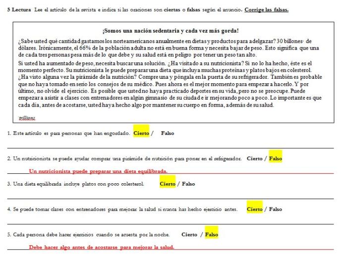 Vhl answer key spanish 1