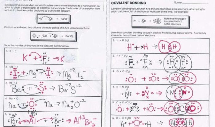 Covalent bonding worksheet and answers